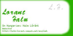 lorant halm business card