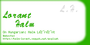 lorant halm business card